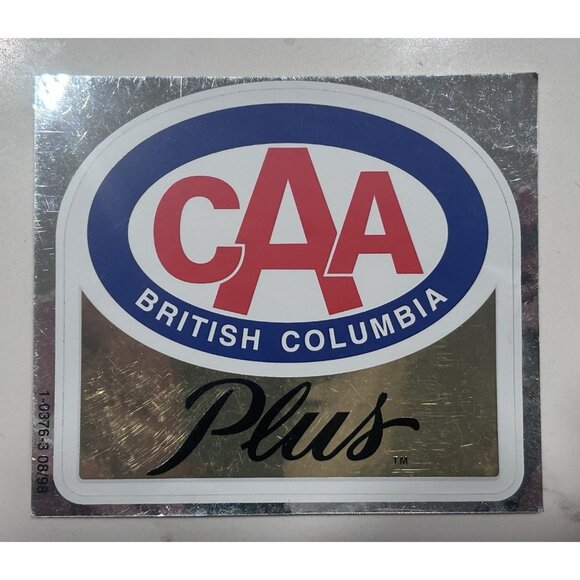 CAA British Columbia 1960s Lebel Sign White Red - Picture 1 of 6